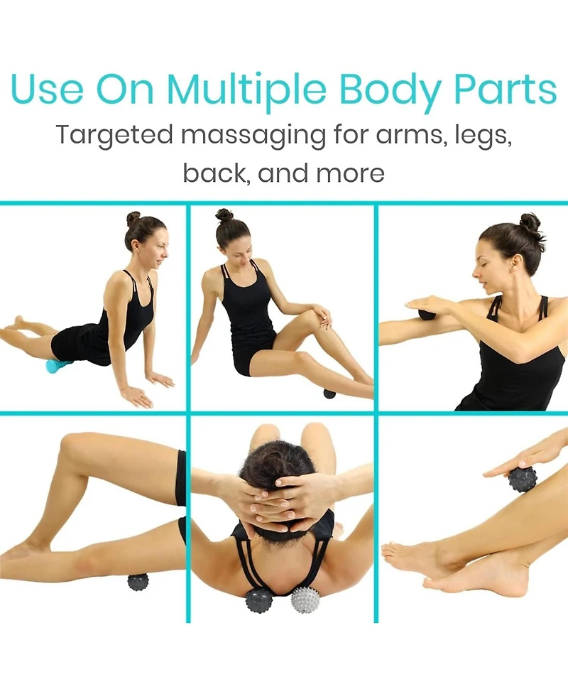 Joroto Massage Ball Set (4 Piece) - Foot Pain Hot Cold Therapy Kit - Plantar Fasciitis, Heel Spur, Sore Muscles, Trigger Point