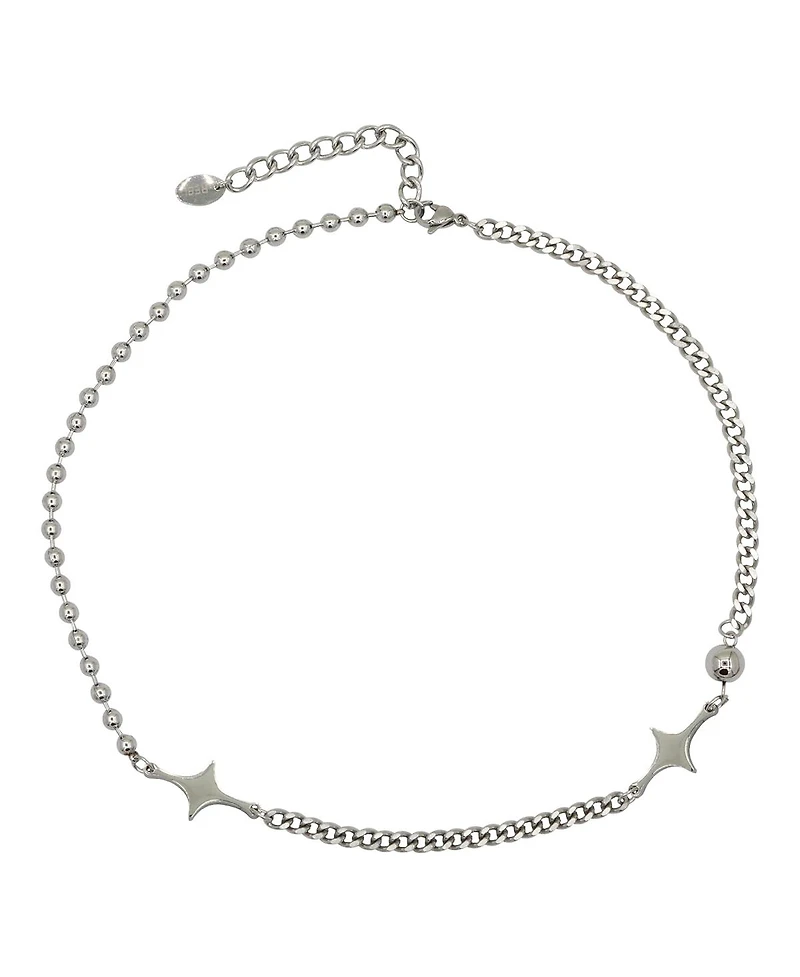 Embellished Stainless Steel Chain Necklace with Star Detail