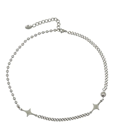 Embellished Stainless Steel Chain Necklace with Star Detail