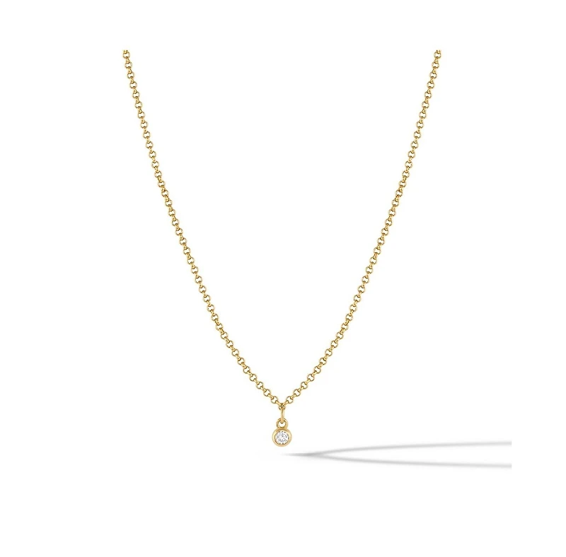 Vincero Women's White Sapphire Necklace – 14k Gold Plated Stainless Steel