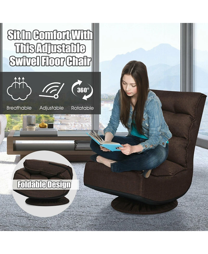 5-Position Folding Floor Gaming Chair
