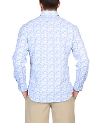Tailorbyrd Men's Abstract Wildflower Print Long Sleeve Shirt