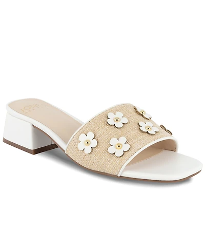 Jones New York Women's Unfloret Flower Block Heel Dress Sandals