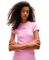 Tommy Jeans Women's Script Logo Ribbed Mini Dress