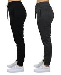 Galaxy By Harvic Women's Loose Fit Fleece Lined Jogger Sweatpants-2 Pack