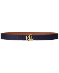 Lauren Ralph Logo Reversible Pebbled Leather Belt