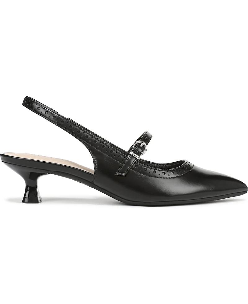 LifeStride Women's Marilyn Pointed Toe Kitten Heel Slingback Pumps
