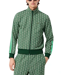 Lacoste Men's Zip-Front Pattern Blocked Sweatshirt