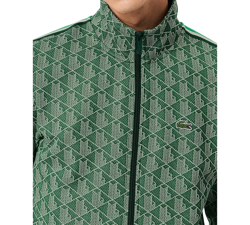 Lacoste Men's Zip-Front Pattern Blocked Sweatshirt
