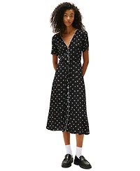 Tommy Jeans Women's Floral-Print Picot-Trim Shirtdress