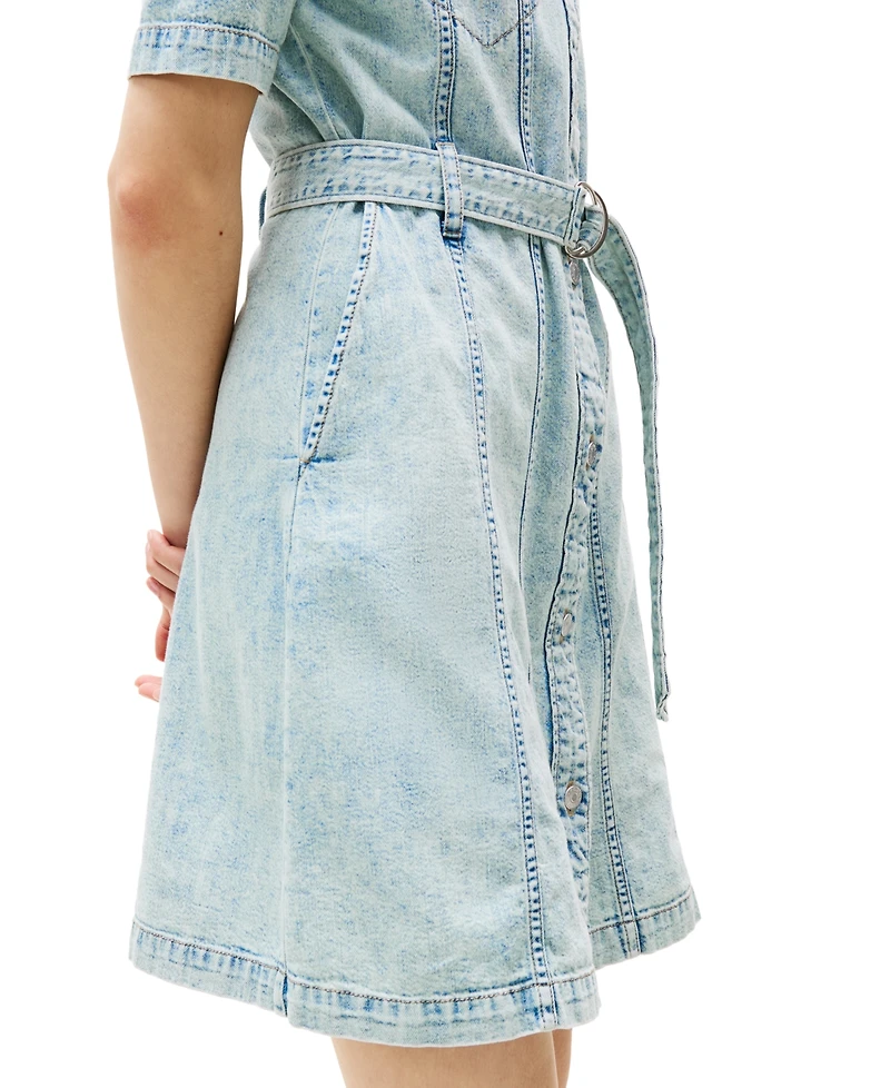 Tommy Jeans Women's Cotton Belted Denim Shirtdress
