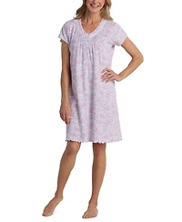 Miss Elaine Women's Cap-Sleeve Floral Nightgown