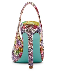 Betsey Johnson Women's Mina Rhinestone Peep Toe Evening Sandals