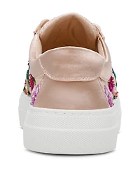 Betsey Johnson Women's Jayla Floral Embroidery Lace-Up Sneakers