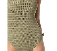 Michael Kors Women's Crochet One-Shoulder One-Piece Swimsuit