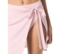 Michael Kors Women's Striped Side-Tie Pareo Cover-Up