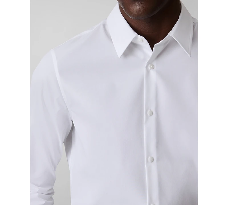 Calvin Klein Men's Slim Fit Supima Stretch Long Sleeve Button-Front Shirt