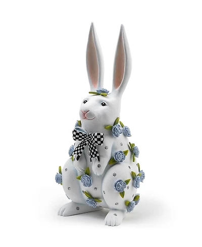 Mackenzie-Childs Patience Brewster Periwinkle Peony Standing Rabbit Figurine