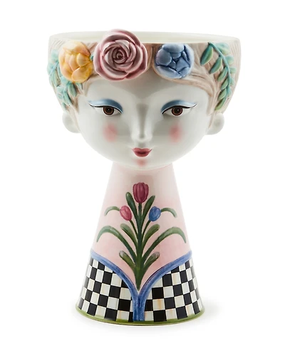 Mackenzie-Childs Rosy Meadow Tall Lady Vase