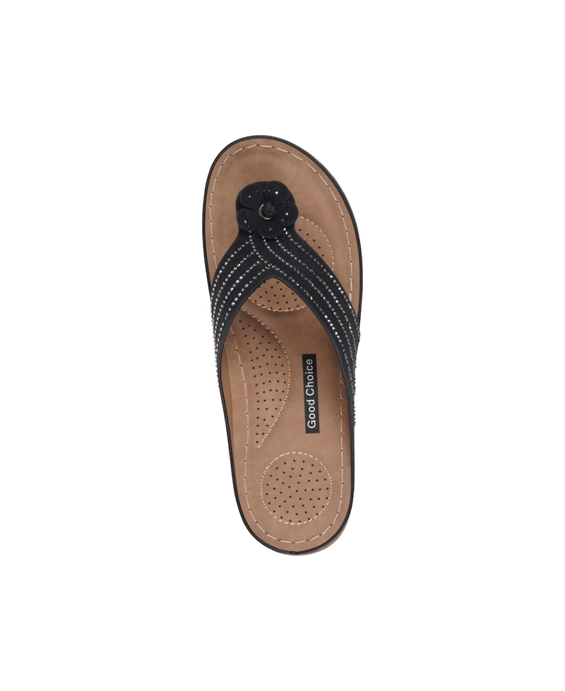 Gc Shoes Women's Amari Flower Thong Flat Sandals