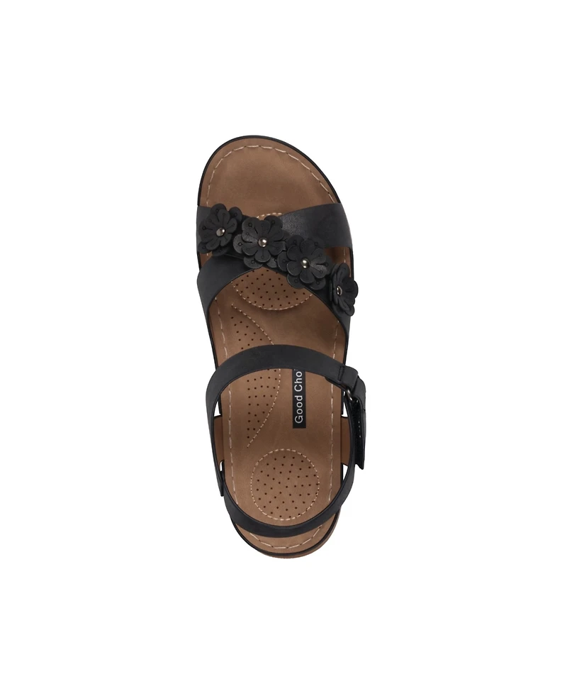 Gc Shoes Women's Faye Floral Strappy Flat Sandals