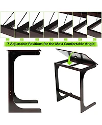Adjustable C-Shape Couch End Table wth Tilting Top