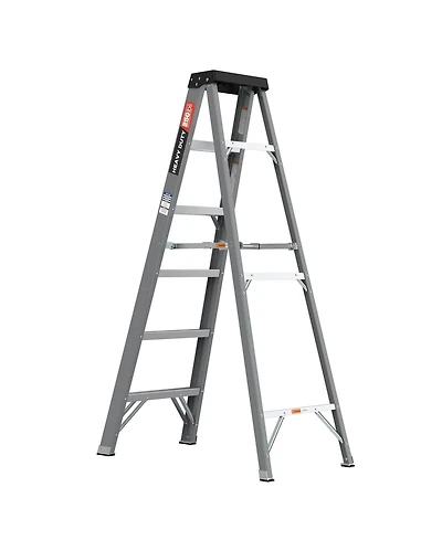 Fibreglass Step Ladder 6-Step 250lbs Gray