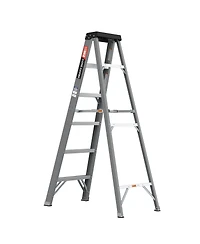 Fibreglass Step Ladder 6-Step 250lbs Gray