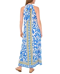 Vince Camuto Women's Border-Print Sleeveless Halter Maxi Dress