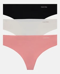 Calvin Klein Women's Invisibles 3-Pack Thong Underwear QD3558