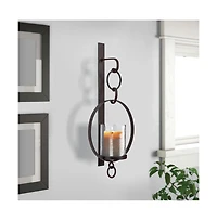 Wall Sconce with Hurricane Glass and Chain Design Holder for Elegant Lighting and Decor