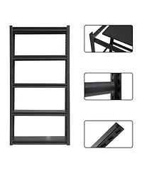 63"H 5 Tier Metal Shelves for Storage Garage Shelving 2000LBS Heavy Duty Storage Shelves Adjustable Garage Shelf Industrial Shelving Unit Storage Util