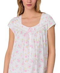 Eileen West Women's Cotton Cap-Sleeve Long Nightgown