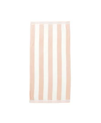 Linery & Co. 100% Cotton Velour Cabana Stripe Oversized Beach Towel, 35" x 70"