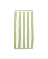 Linery & Co. 100% Cotton Velour Cabana Stripe Oversized Beach Towel, 35" x 70"