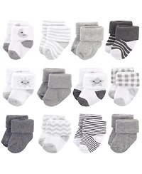 Hudson Baby Baby Boys Hudson Unisex 24-Pair Plush Terry Knit Socks