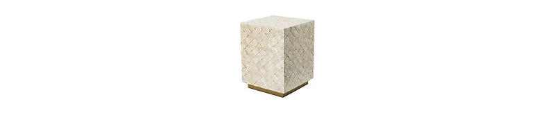 Versatile Capiz End Table Stool, Square Design with Sturdy Base