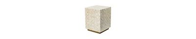Versatile Capiz End Table Stool, Square Design with Sturdy Base