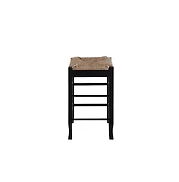 Counter Stool with Frame and Handwoven Rush Seat for Rustic and Comfortable Seating