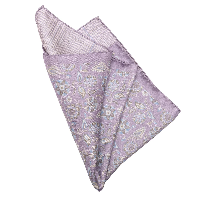 Elizabetta Men's Enzo - Double Sided Silk Pocket Square for Men