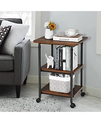 3-tier Adjustable Printer Stand with 360° Swivel Casters