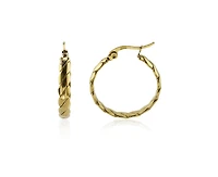 Stainless Steel Braid-Texture Hoop Earring