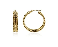 Stainless Steel Large Twisted Texture Hoop Earrings