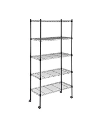 Heavy Duty 5-Tier Shelving Units Adjustable, Wire Shelf with 800 lbs Capacity (160 per Shelf), 24" D x 14" W x 59 "H, Black, 5 Levels,