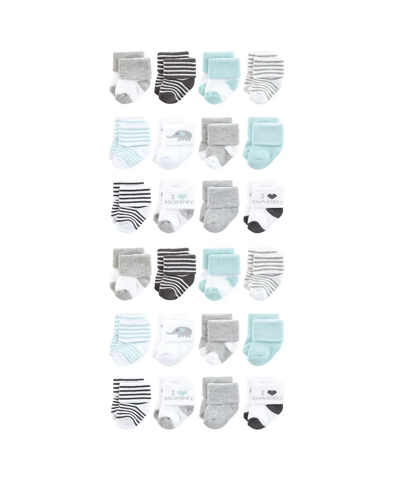 Hudson Baby Baby Boys Hudson Unisex 24-Pair Plush Terry Knit Socks