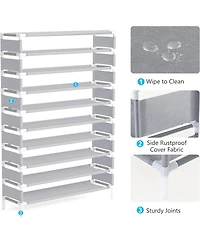 Tribesigns 10 Tiers Shoe Rack, Large Capacity Shoe Organizer, Shoe Shelf for 50 Pair, Large Shoe Rack