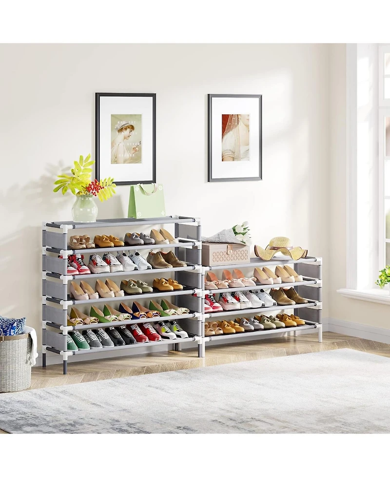 Tribesigns 10 Tiers Enterway Shoe Rack, Large Capacity Home Shoe Rack, Tall Metal Shoe Storage Organizer for 50 Pairs, Space Saving Shoe Organization
