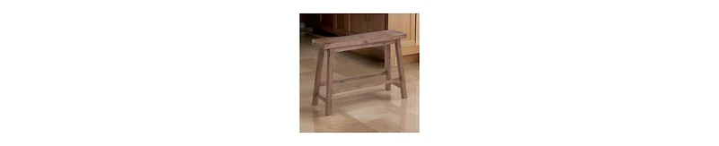 Rubberwood Bench with Saddle Seat – Rectangular Design for Versatile Seating