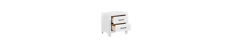 2-Drawer Nightstand – Sleek Design with Nickel Handles
