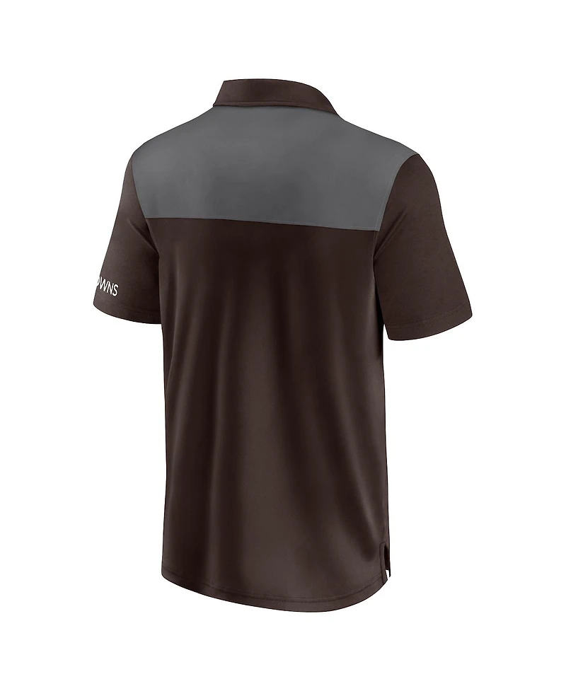 Fanatics Men's Brown/Gray Cleveland Browns Color Block Polo Shirt